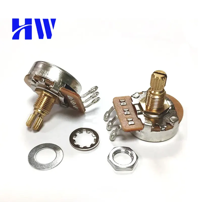 24 มม.A250K B250K A500K B500K แยกเพลากีตาร์ปริมาณโทน Potentiometers สําหรับกีตาร์ไฟฟ้าหรือเบส