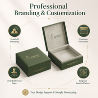 Boîte à bagues d'emballage de boucle d'oreille de mariage de fiançailles en papier double de luxe avec logo personnalisé