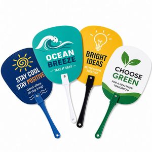 Éventails publicitaires en plastique personnalisés en gros pour événements promotionnels, cadeaux d'entreprise, éventails à main avec logo - Product Image 1