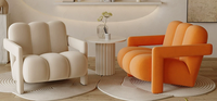 Fauteuil individuel design style crème, fauteuil d'appoint paresseux irrégulier minimaliste moderne très tendance