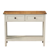 Tables consoles multiples de style farmhouse avec 2 tiroirs et étagère de rangement inférieure pour entrée et couloir, MOQ 200