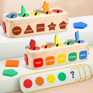 Juego de Clasificación de Formas y Colores de Madera Montessori, Juego de Combinación de Patrones Geométricos, Juguete Educativo para el Desarrollo de la Motricidad Fina para Niños de 2 a 4 <span class=keywords><strong>Años</strong></span> - Product Image 2