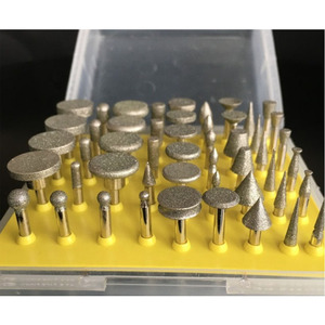 أدوات طحن ماسية، مجموعات لقم حفر صغيرة لنحت الحجر، ملحقات، لقم نقش مطلية كهربائياً للزجاج والحجر - Product Image 2