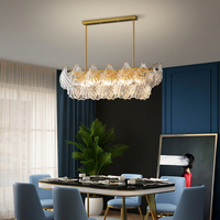 Lustre suspendu moderne de luxe en fer et verre, abat-jour en verre transparent, double température de couleur, finition or mat, pour intérieur, garantie 2 ans