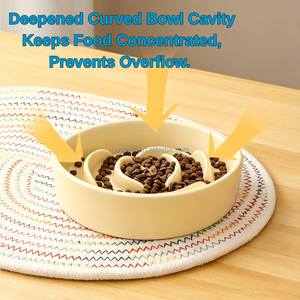 Ciotola in Ceramica Multicolore per Alimentazione Lenta di Cani e Gatti, Resistente e Anti-Soffocamento - Product Image 4