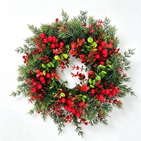 Guirlande de Noël, couronne de Noël, ornements, guirlande de fleurs artificielles, verdure, fleurs décoratives, couronnes et plantes