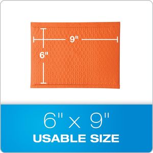 Sobres Acolchados de Polietileno Naranja de 6x9 Pulgadas, Impermeables, con Cierre Autoadhesivo Desprendible, 50/Caja QUA85863 - Product Image 5