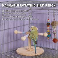 Perchoir Rotatif Éolienne CT pour Perroquet – Jouet Écologique en Bois Durable pour Cage à Oiseaux, Stimule la Stimulation Mentale, l'Interaction et la Mastication du Bec