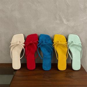 Sandalias de Mujer con Punta Cuadrada y Nudo, Calzado de Verano Moderno y a la Moda - Product Image 1