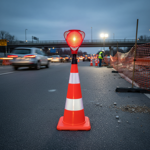 High Visible PVC 75 Degree Cone Triangle Flashing Light Set Traffic Cone Roadway Safety White Reflective Tape <b>Rubber</b> <b>Plastic</b> PU - Product Image 4