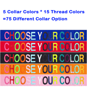 <span class=keywords><strong>Collar</strong></span> de perro y gato bordado de nailon con patrón de rayas reflectantes, correa de Mascota de estilo Simple, gran oferta - Product Image 3