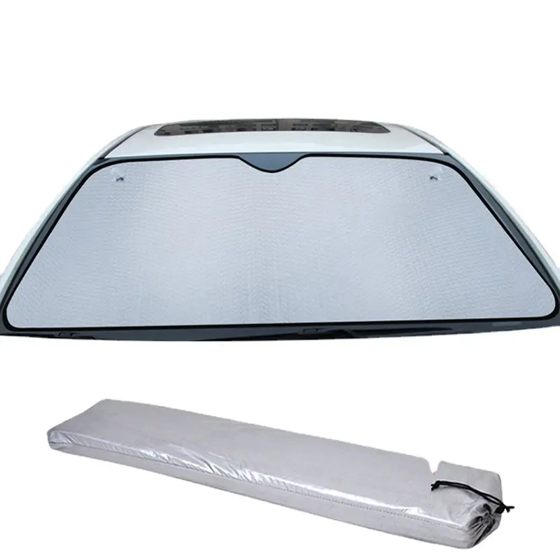 Protetor solar de carro com cinco camadas de protetor solar espessado, janela frontal, protetor solar em folha de alumínio, protetor solar de carro com isolamento térmico