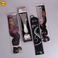 Emballage en plastique transparent personnalisé avec logo Sinicline, emballage pour extensions de cheveux, sacs pour cheveux pour tresses, paquets de cheveux