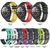 Bracelet de montre universel en silicone bicolore 20 mm 22 mm pour Garmin Forerunner 265 /265S/venu3/samsung galaxy Watch5