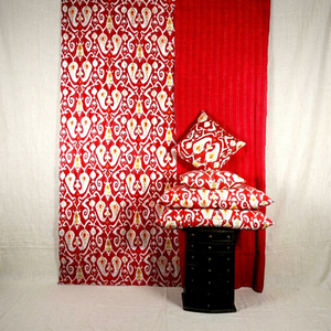 Ikat Kantha Bedspread Ikat 2 Pillow 2 Cushion Cover Set - Product Image 1