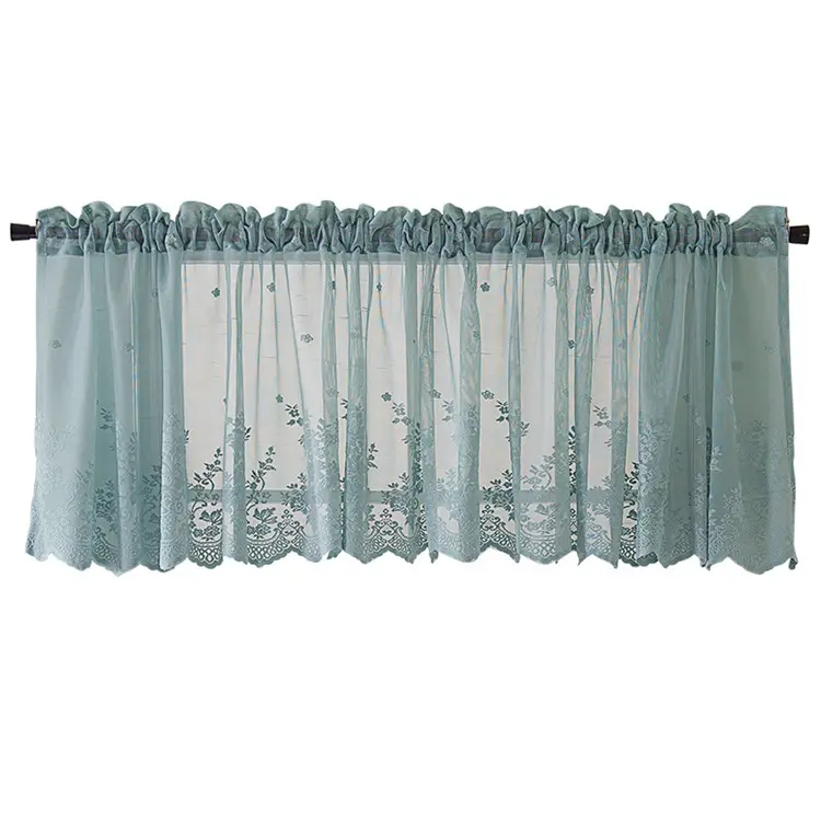 Amazon Hot sales Ready Goods Sheer Curtain Factory Direct Leaf Sheer Embroidered Curtain