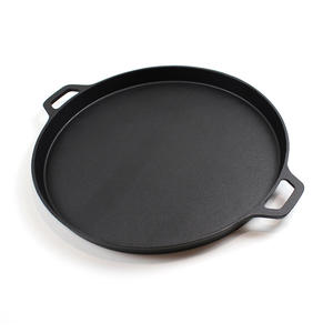 Sartén redonda plana <span class=keywords><strong>de</strong></span> hierro fundido para hornear, 14 pulgadas, para pizza - Product Image 1