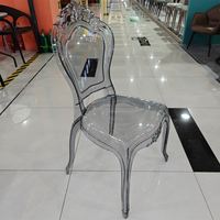 Chaise de salle à manger empilable en polycarbonate PC, transparente, style minimaliste moderne, pour la maison