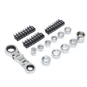 Jeu de clés à cliquet à tête flexible 36 pièces, 72 dents, double embout, clé 12-en-1, tournevis 24-en-1, kit d'outils à main pour réparation automobile M - Product Image 1