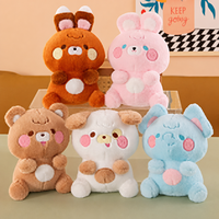 Commande d'essai : Jouets en peluche personnalisés en tissu à poils courts avec détails d'yeux brodés, 15 cm, pour les magasins de rédemption de prix