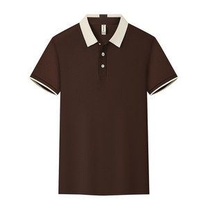Polo pour homme à manches courtes, couleur unie, tissu Oxford en polyester, séchage rapide, col rabattu, vêtements de travail, usage quotidien - Product Image 1