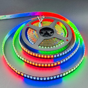 WS2812 Bande <span class=keywords><strong>LED</strong></span> Adressable Programmable 5V 5m 144 Leds/m Pixel Indépendant Bande <span class=keywords><strong>LED</strong></span> Adressable avec Colle Goutte Couleur IP65 RGB Smart <span class=keywords><strong>Strip</strong></span>