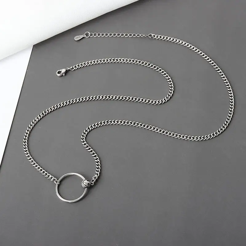 Vòng Tròn Mặt Dây Chuyền Vòng Cổ Đẹp Bạc Màu Choker Vòng Cổ Quà Tặng Cho Phụ Nữ Đồ Trang Sức