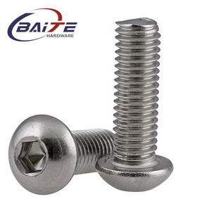 Iso7380 M2 <span class=keywords><strong>M3</strong></span> M4 M5 M6 M8 M10 soket penggerak Hex baja tahan karat atau baja sekrup mesin Allen kepala tombol bulat - Product Image 3