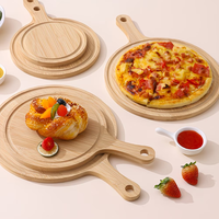 Grande planche ronde en bois personnalisable par gravure laser, plateau à pizza, plateau pour la cuisson, assiettes en bois pour pizza.
