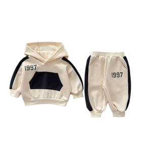 Costumes pour enfants Angou, garçons et filles, automne, nouveau style, sweat-shirt à capuche en coton pour bébé fille, pantalon <span class=keywords><strong>de</strong></span> survêtement, ensemble deux pièces, vêtements <span class=keywords><strong>de</strong></span> sport décontractés - Product Image 1