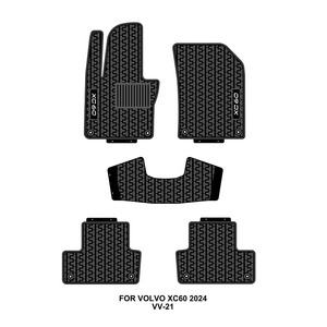 Prezzo di fabbrica accessorio interno per auto resistente impermeabile antiscivolo 2D in lattice tappetini per auto per <span class=keywords><strong>VOLVO</strong></span> <span class=keywords><strong>XC60</strong></span> 2024 - Product Image 1