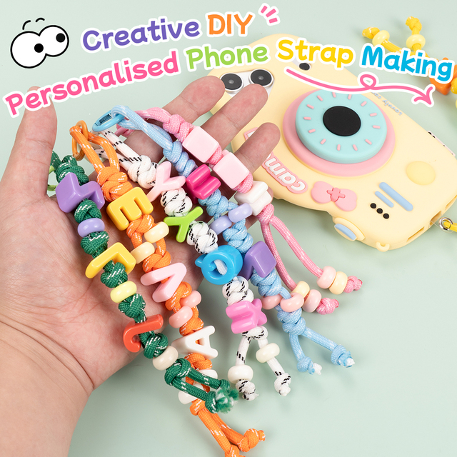 Bracelet Making Kit for Girls 8-12 DIY Phone Wristband and Bracelet Crafting Kit Can Also Be Customized Into Keychain Pendants