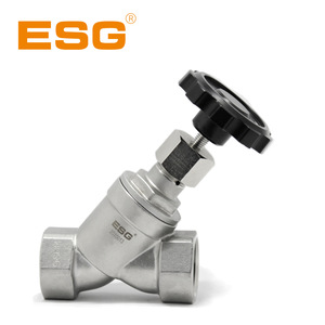 วาล์วแบบมุมเอียง ESG รุ่น 107 สแตนเลส 304 เกลียวตัวผู้ PN16 มาตรฐานแห่งชาติ - Product Image 1