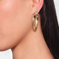 Pendientes de círculo de aro de Latón chapado en oro de joyería gruesa minimalista Gemnel