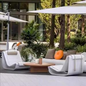 Ensemble de canapés de jardin en teck en forme de L, résistant aux intempéries, en bois massif, pour patio, villa, terrasse - Product Image 3