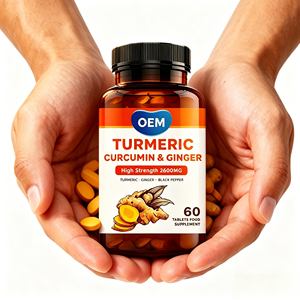 OEM ODM Turmeric Curcumin 2600mg Complex Tablets 60 Count with Ginger Black Pepper Veggie Tablet Food Supplement - Product Image 3