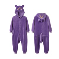 Invierno dibujos animados OEM Unisex Onesie pijamas franela poliéster/algodón impreso Cosplay Animal una pieza disfraz de Halloween ropa de dormir