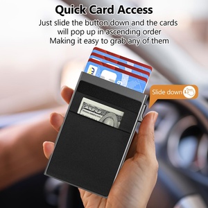 Men's Minimalist Business RFID Blocking Slim Wallet Pop-up Metal Card Case for Money and Notes Credit Card Holder - Product Image 3