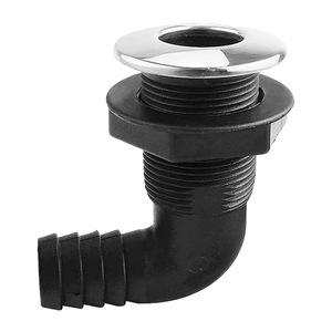 Isure 3 en nylon noir, sortie de drain incurvée, quincaillerie marine pour bateau, filetée, anti-corrosion - Product Image 1