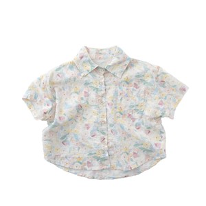 Nouvelle <span class=keywords><strong>chemise</strong></span> d'été 2026 pour enfants, en coton doux à motif floral style aquarelle, style coréen, fine et à manches courtes, pour garçons et filles - Product Image 5