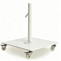 Base de parapluie universelle JH-Mech en acier épais, à roulettes, robuste, à roulement fluide, finition mate, étanche
