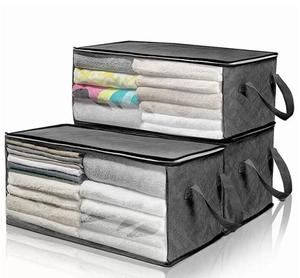 Non-woven Foldable Clothes Organizer Home Storage Box Quilt Storage Bag Home Storage & Organization Cloth Closet