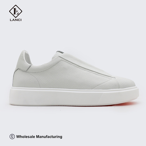 Lanci Shoe Factory Full Customize Full Grain Napa Genuine Leather Men <strong>White</strong> Shoes with Logo Label Designer <strong>Sneakers</strong> - Product Image 2