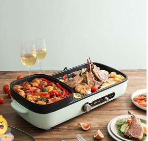 Parrilla Eléctrica Multifuncional Dos en Uno Directo de Fábrica con Olla Caliente y Barbacoa sin Humo - Product Image 1
