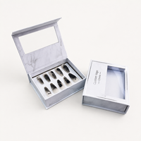 Boîte d'emballage de luxe personnalisée pour faux ongles, avec fermeture magnétique, en carton rigide, avec insert et logo personnalisé
