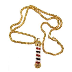 Crystal Barber Shop Turn Light 3D collana Crown <span class=keywords><strong>parrucchiere</strong></span> Logo collana pendenti barbieri gioielli regalo - Product Image 1