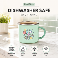 Tasse à expresso mini en émail personnalisée 12oz avec logo, vente en gros, petite tasse à café pour impression par sublimation, orange, bleu, violet, OEM, colorée