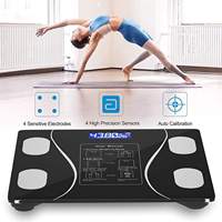 Báscula Digital Inteligente con Sensor LED para Medir Grasa Corporal, Capacidad de 180 kg, Vidrio Templado, Báscula de Baño Doméstica con Aplicación OKOK