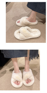 Chaussons en polaire pour femmes, vêtements d'extérieur, nouvelle collection automne-hiver-printemps 2025, semelle épaisse, double couche de laine et de coton, chaud pour l'extérieur - Product Image 6