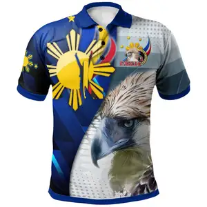 Philippines Sun Polo Shirt Pour Hommes Sublimation Philippines Philippins Motif Tribal Style 3D Imprimé Hommes Golf Polo T-shirts